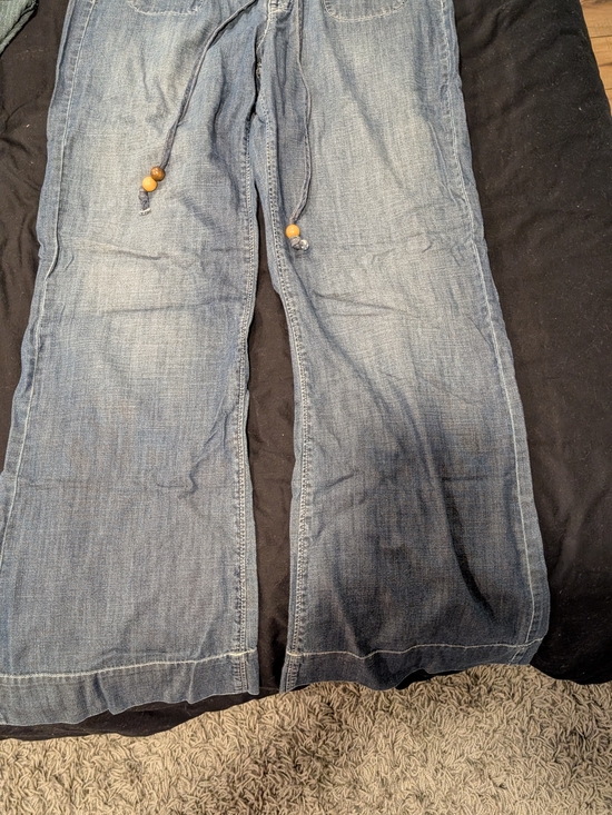 Lucky Brand Denim - Lucky Brand Light Blue Wide-Leg Jeans with Drawstring